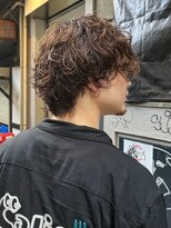 メンズカット パーマ マッシュ ウルフ センターパート