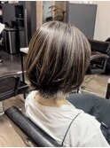 レイヤーカットくびれヘアハイライトカラーブリーチダブルカラー