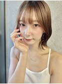 シルキーベージュ ニュアンスカラー ボブ