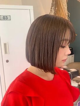 ジョリ(joli) 切りっぱなしボブ/ブリーチなし透明感イルミナカラー【立川】