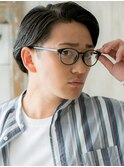 七三オールバック黒髪モテタイトストレートセミウェットa新所沢