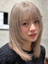オルズ 渋谷(ALLZ) 顔周りレイヤーミルクティカラー【渋谷ケアブリーチケアカラー】