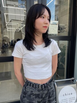 チーカ(chica) ミディアムレイヤー オリーブブラウン