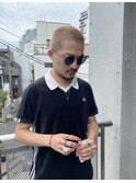 束感ショート　波巻き　ハイライト マッシュパーマ