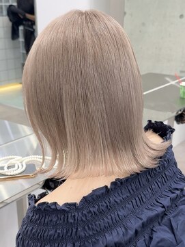 サンクマーケット 渋谷(cinq MARKET) 渋谷ブリーチカラータッセルボブ顔周りレイヤー切りっぱなしボブ