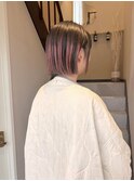 ピンクアンブレラ×切りっぱなしボブ