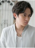 アースカラー前髪パーマメンズショートk名護大東