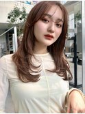 【MINX】くびれヘアアプリコットオレンジハイライトカラー表参道