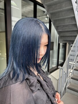 テラスヘア 新潟駅南(TERRACE hair) 夏はケアブリーチカラー！美白ネイビー