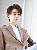 フェザーパーマセンターパートニュアンスパーマ韓国マッシュ黒髪