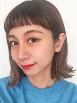 ベリテツー 京成大久保(verite2) 30代40代50代/小顔ミディアム外ハネボブアッシュ/アースカラー