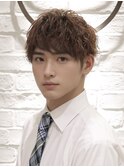 男前◎ビジネスツーブロック×スーツ◎オールバックパーマ