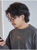 アップバング ミディアム ニュアンスパーマ