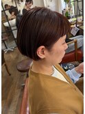 ミニボブオレンジカーネリアン30代40代50代ショートボブ