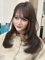 ライン(LINE)&nbsp;韓国風/レイヤー/前髪カット/オリーブ/透明感/ハッシュカット