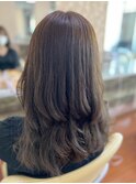 ミルクティベージュオルチャンヘアグレージュレイヤー