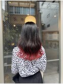 レッド裾カラー*