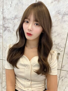 ルームバイシー 新宿(Loom. by Sea) 韓国風前髪/シルキーベージュ/グレージュカラー/斜めバング