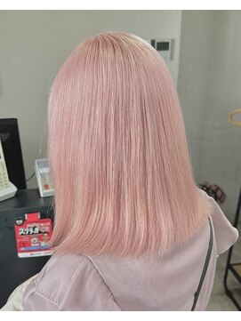 アジールヘア 所沢プロペ通り店(agir hair) セミディ姫カット美髪ケアブリーチくびレイヤーペールピンク所沢