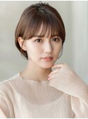 大人かわいい前髪イメチェンシースルーバングマッシュショート