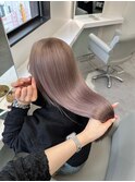 12211ミルクティーベージュ姫カットレイヤー韓国くすみベージュ