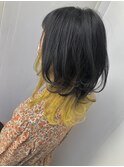 ウルフカット×イエローカラー【梅田/茶屋町/ウルフ】