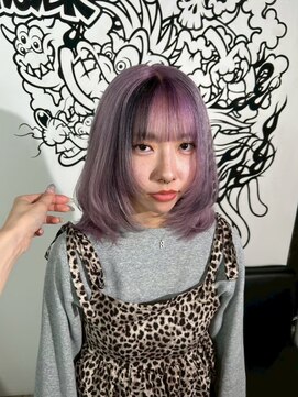 トリックストア(TRICK STORE) 【心斎橋】ラベンダー　デザインカラー　レイヤーカット