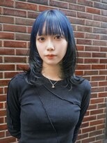 ロング顔周りレイヤー韓国ヘアウルフレイヤー美髪_ba552423