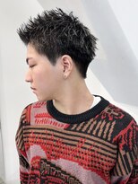 アイティーバイアルバム 八王子店(IT by ALBUM)&nbsp;ブルーブラックスパイキーショートフェザーパーマ_ba540591