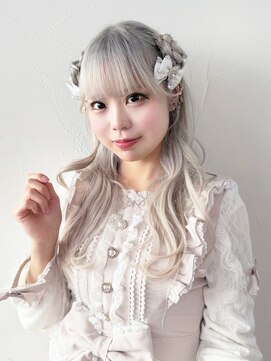 アルバム 新宿(ALBUM SHINJUKU) ホワイトベージュブリーチ前髪カットおくれ毛グレージュ_F20550