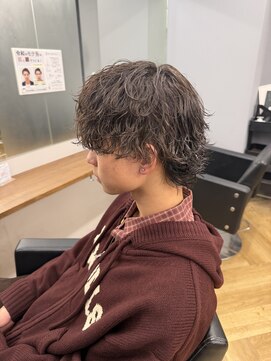 アレス バイ シカ 神戸三宮元町店(ALLES by Cica) 波巻きツイストスパイラルパーマツーブロック刈り上げ