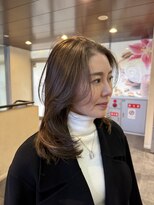 レックスヘアーインターナショナル(ReX HAIR INTERNATIONAL) 【中野倫大朗】ミディアムレイヤー×グレージュブラウン 心斎橋