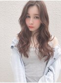 こっくりグレージュ/ミックスカール/デジタルパーマ/小顔/高柳