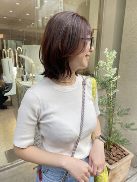 マイル 渋谷(mile) オレンジブラウン×くびれヘア