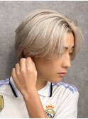 センターパートブリーチダブルカラーフェイスフレーミング