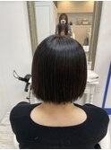 切りっぱなしボブ [スパイキーショート/ブルーブラック］