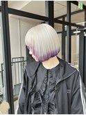 ホワイト×パープルエンドカラー