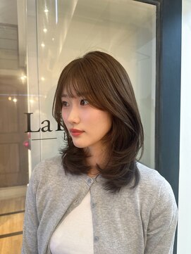 ラボヌールヘアーレーヴ 池袋店(La Bonheur hair reve) ミディアムレイヤー/オリーブベージュ/韓国風カット/佐藤