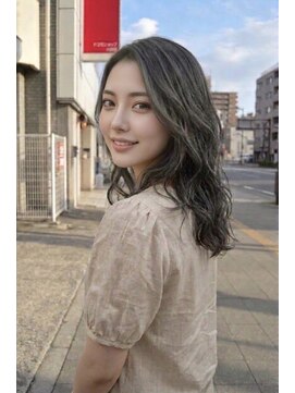 アッシュ 川崎店(Ash) バレイヤージュ　グレージュ　ブリーチあり