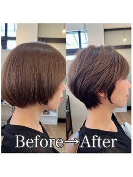 ヘアアンドアイラッシュ ココアンジェ くりえいと宗像店(Coco Ange) くびれショート　大人ショート