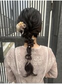 ヘアアレンジ/編みおろし/まとめ髪