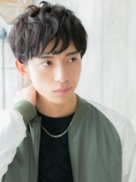 モッズヘア メン 南越谷南口店(mod's hair men)&nbsp;くせ毛風黒髪ニュアンスパーマ無造作ラウンドマッシュa1南越谷