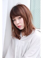 ネオリーブクレア 綱島店(Neolive Krea) 厚めバング 斜めバング ワンカールミディ ハイライト