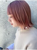 秋冬ラフボブ×チェリーピンクカラー