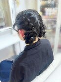 推し活 ライブ ファンミ  イベント 量産型 編み込みお団子ツイン