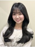 韓国風/レイヤー/小顔/前髪カット/髪質改善/グレージュ/透明感