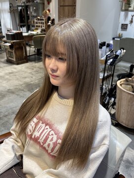 ナルヘアー 越谷(Nalu hair) 髪質改善カラー/ミルクティーベージュ/ブリーチ