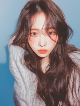 ラベスト キョウト(LOVEST) フェイスレイヤー/センターパート/グレージュ/韓国ヘア