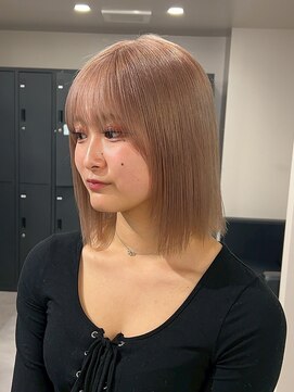 ベレーザ 渋谷(BELEZA) 13807艶髪くすみベージュド切りっぱなしボブ韓国マロンベージュ