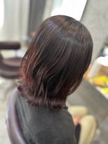 ウィールール 手稲店(WE RULE)&nbsp;外ハネミディ/暗髪/レッドブラウン/艶カラー